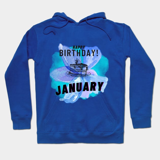 Birthday January #1 Hoodie by Butterfly Dira